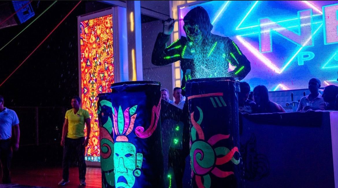 Tambores de agua con luz UV