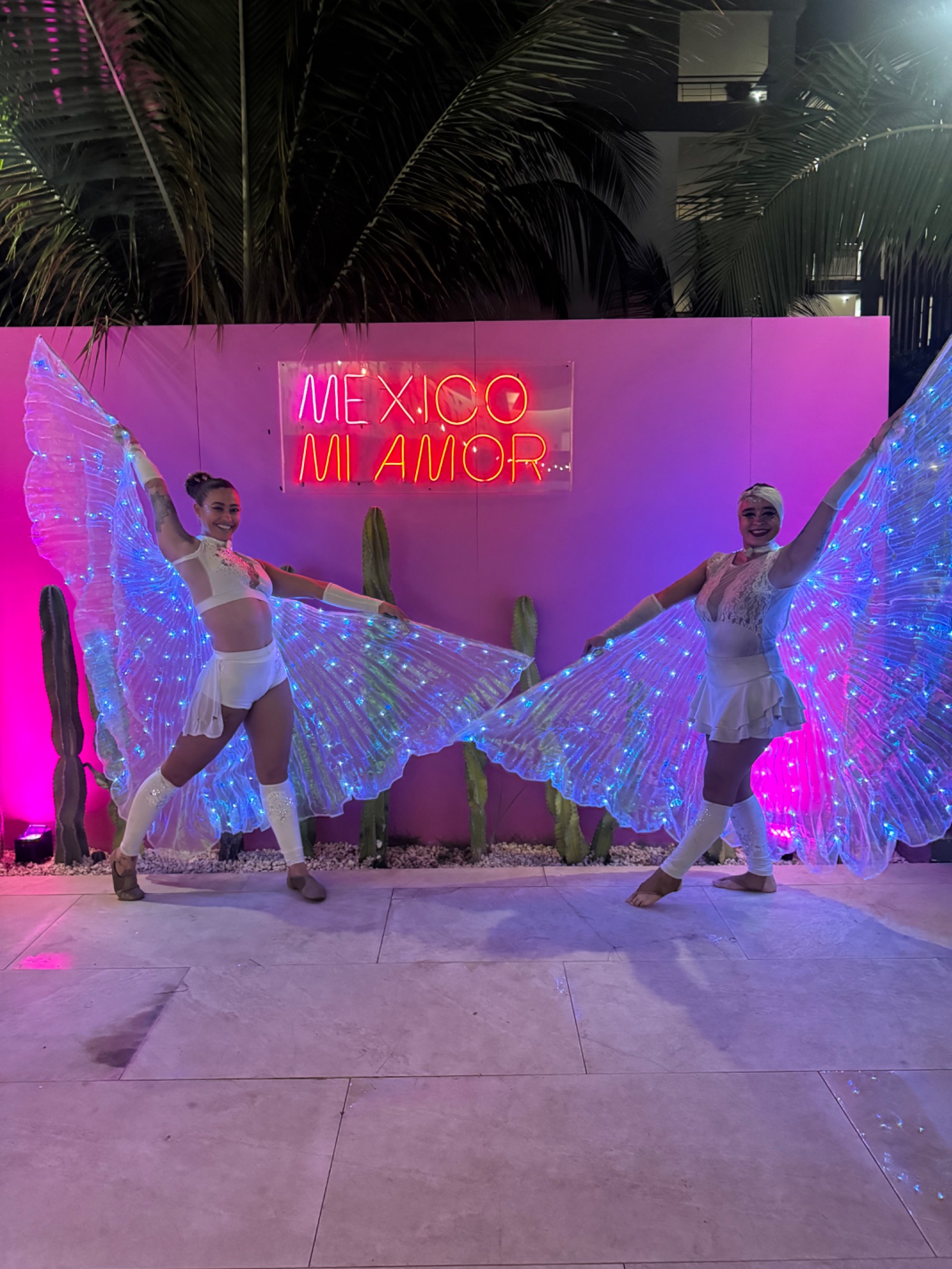 Bailarinas con alas LED